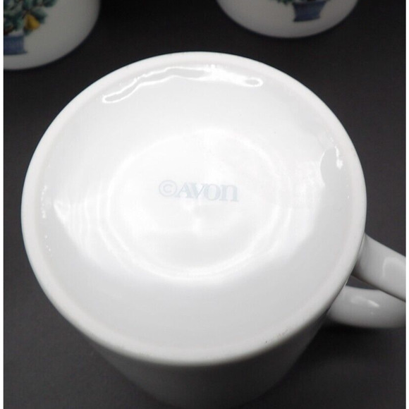 Avon 12 Days of Christmas Partridge Mug Set of 3 14K Gold Trim 3.75" VTG - Picture 2 of 4